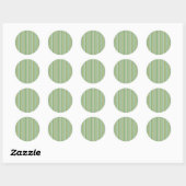 Green Stripes Glitter Ronde Sticker (Vel)