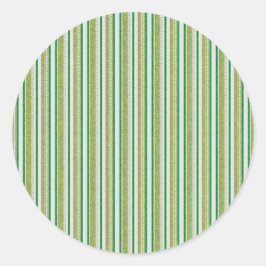 Green Stripes Glitter Ronde Sticker