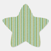 Green Stripes Glitter Ster Sticker (Voorkant)
