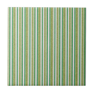 Green Stripes Glitter Tegeltje