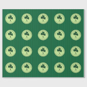 Green Stripes Happy St Patrick's Day Lucky Clover Cadeaupapier (Vlak)