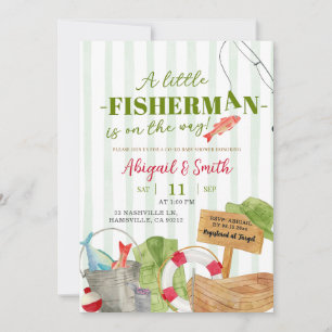Green Stripes Herfst Boy Gevist Baby shower Kaart