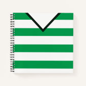 Green Stripes Jersey Sjabloon Notitieboek Soccer (Voorkant)