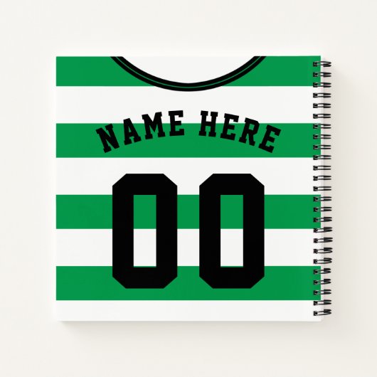 Green Stripes Jersey Sjabloon Notitieboek Soccer (Achterkant)
