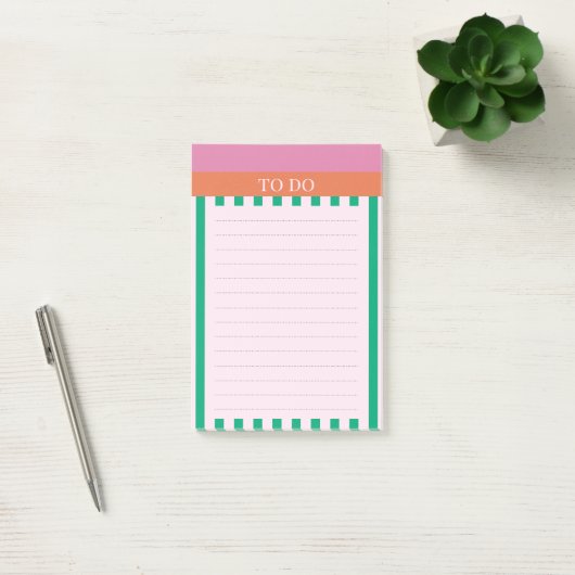 Green Stripes Kleurrijke Dagboek Notitieboek Post-it® Notes (Kantoor)