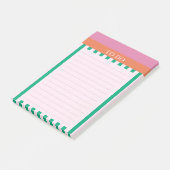 Green Stripes Kleurrijke Dagboek Notitieboek Post-it® Notes (Schuin)