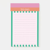Green Stripes Kleurrijke Dagboek Notitieboek Post-it® Notes (Voorkant)