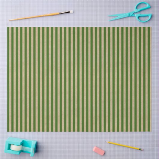 Green Stripes  Kraft Brown met kerstmis Tissuepapier