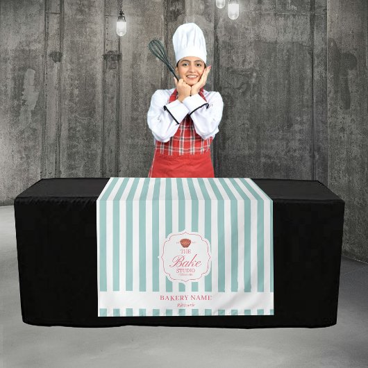 Green Stripes Logo Table Pop Up Shop Vendor Runner Wandkleed