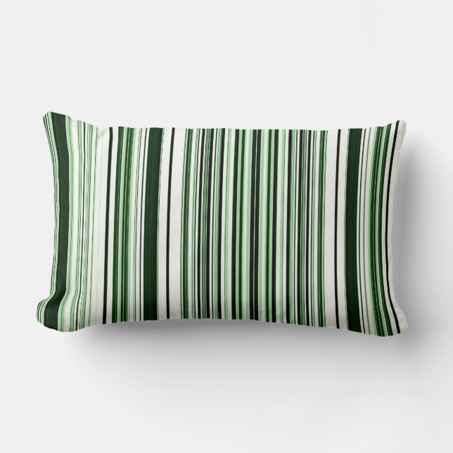 Green Stripes Lumbar Pillow Kussen (Voorkant)