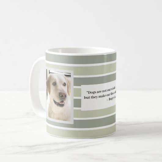 Green Stripes Two Photo Mok (Voorkant links)