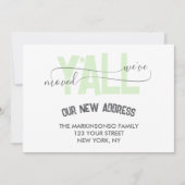 Green Stripes We Moved Y'all Moving Announcement Kaart (Voorkant)