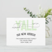 Green Stripes We Moved Y'all Moving Announcement Kaart (Staand voorkant)