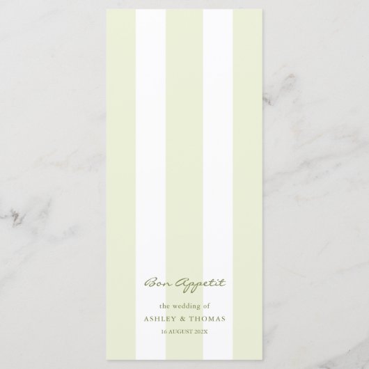 Green Stripes Wedding Menu (Achterkant)