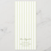 Green Stripes Wedding Menu (Achterkant)