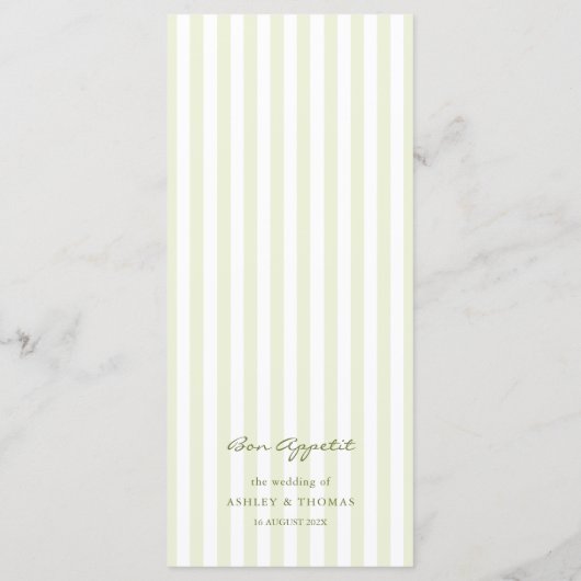 Green Stripes Wedding Menu (Achterkant)