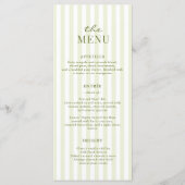 Green Stripes Wedding Menu (Voorkant)