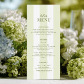 Green Stripes Wedding Menu