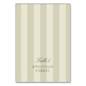 Green Stripes Wedding Place Cards Kaart (Voorkant)