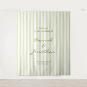 Green Stripes Wedding Wandkleed (Voorkant)