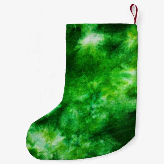 Green Stropdas-Dye Gepersonaliseerd Groovy Kleine Kerstsok (Achterkant)