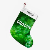 Green Stropdas-Dye Gepersonaliseerd Groovy Kleine Kerstsok (Voorkant (Hangend))