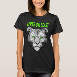 Green Style Apres Ski Snow Leopard T-shirt