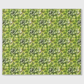 Green Succulent Close Cacti Art Cadeaupapier (Vlak)