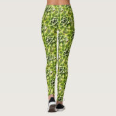 Green Succulent Close Cacti Art Leggings (Achterkant)