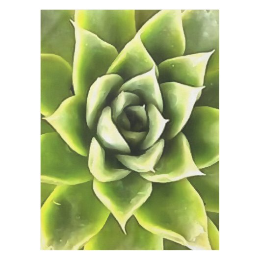Green Succulent Close Cacti Art Tafelkleed (Voorkant)