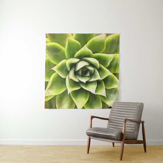 Green Succulent Close Cacti Art Wandkleed (In situ)