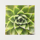Green Succulent Close Cacti Art Wandkleed (Voorkant)