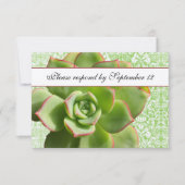 Green Succulent Damask Ivory rsvp (Voorkant)