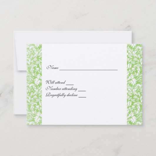 Green Succulent  Damask Ivory rsvp (Achterkant)