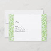Green Succulent Damask Ivory rsvp Kaartje (Achterkant)