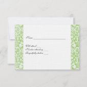 Green Succulent  Damask rsvp met envelop (Achterkant)