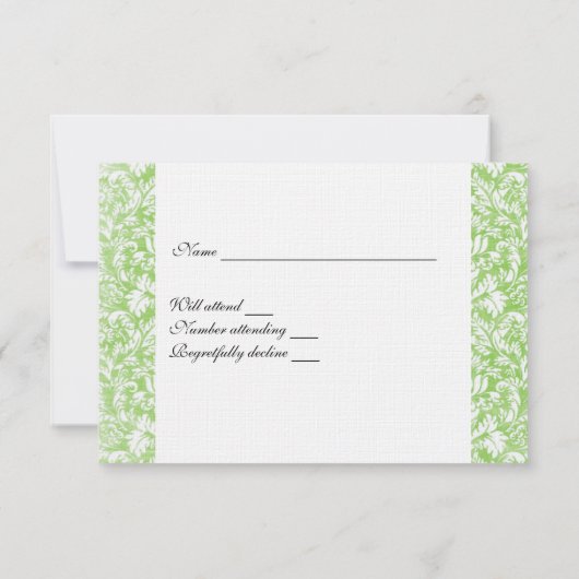 Green Succulent Damask rsvp met envelop (Achterkant)