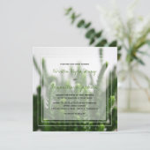 Green Succulent Grass Natuur Foto Modern Wedding Kaart (Staand voorkant)