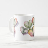 Green succulent heart mug koffiemok (Voorkant links)