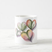 Green succulent heart mug koffiemok (Center)