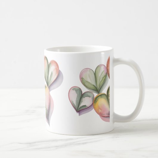 Green succulent heart mug koffiemok (Rechts)