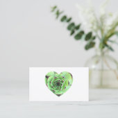 Green Succulent Heart Shape Foto Visitekaartje (Staand voorkant)