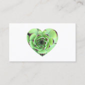 Green Succulent Heart Shape Foto Visitekaartje (Voorkant)