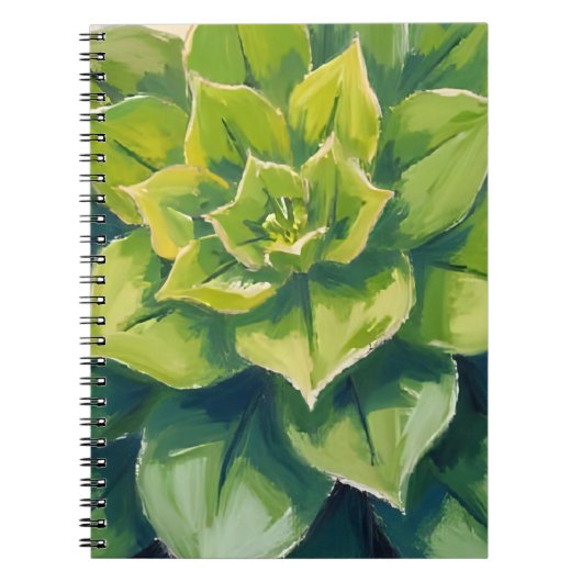 Green Succulent Plant Painting Botanical Notitieboek (Voorkant)