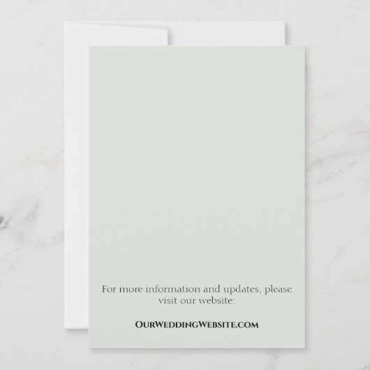 Green Succulent Wedding Save the Date Uitnodiginge (Achterkant)