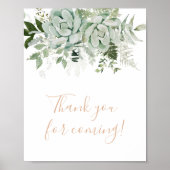 Green Succulents Bedankt voor uw komst Poster (Voorkant)