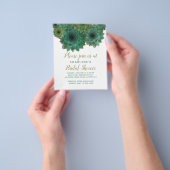 Green Succulents Budget Bridal Shower Uitnodiging Flyer (Hand)