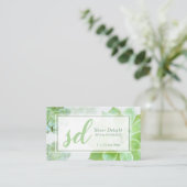 Green Succulents Business Appointment Card Visitekaartje (Staand voorkant)