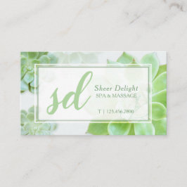 Green Succulents Business Appointment Card Visitekaartje