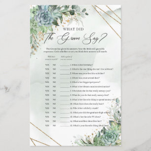 Green Succulents gold lijst Wat zei de groente?